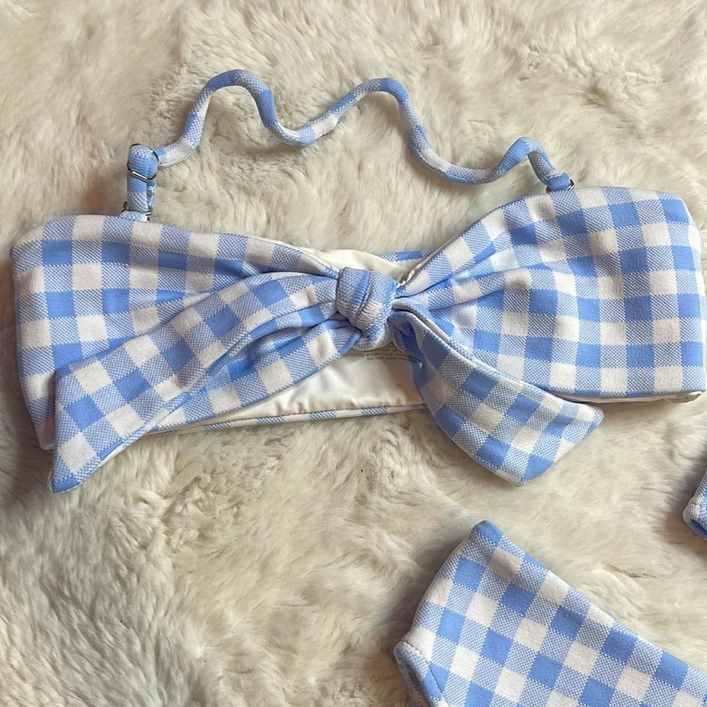 Frankie’s Bikinis Gingham 3 Piece Set - SIZE: XS